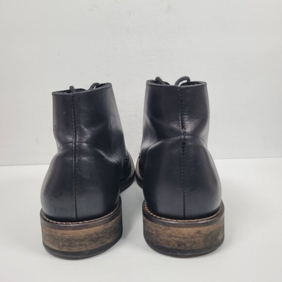 Aldo Men's Black Leather Lace-Up Ankle Boots US Size 8 - Picture 4 of 8